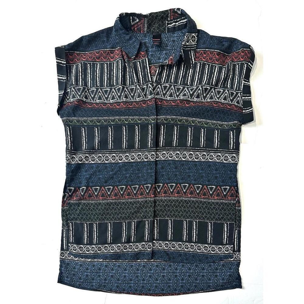 Bongo Women's Blouse Aztec Geometric BOHO Sleeveless Size S